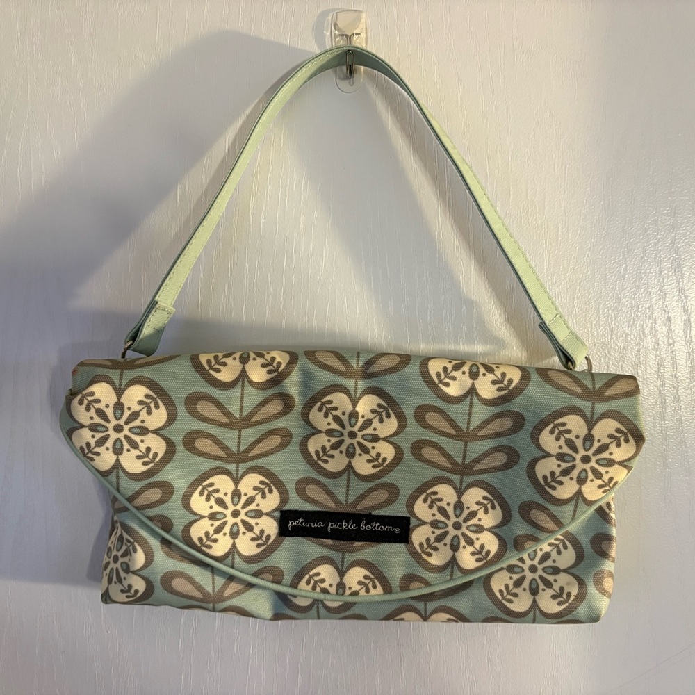 Petunia Pickle Bottom Floral Clutch - Green and Cream